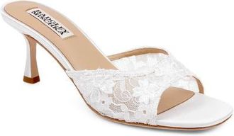 Badgley Mischka Draya Sandal in White Satin at Nordstrom, Size 9.5