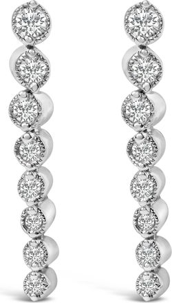 House of Brilliance 925 Sterling Silver 1/4 Cttw Diamond Graduated Dangle Earrings