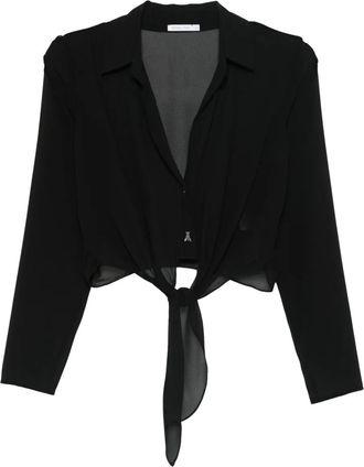 Patrizia Pepe waist-knot top - Black