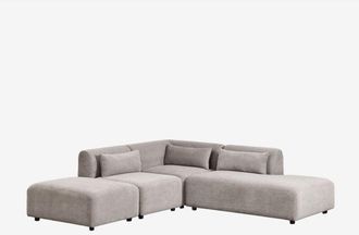Sklum Sklum - Sofá modular esquinero de 3 piezas con diván derecho y puff Fogler