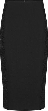 Rotate Lace Inserted Pencil Skirt - Dames - Kokerrokken - Zwart - S - Polyester - Rokken