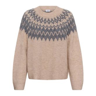 Saint Tropez Jersey de cuello redondo - Knitwear - Mujer - Marr&oacute;n - 2XL
