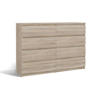 OEM C&oacute;moda Moderna Con 8 Cajones, Roble Sonoma - Grande Y Espaciosa, Ideal Para Un Dormitorio, Sala De Estar O Habitaci&oacute;n Infantil