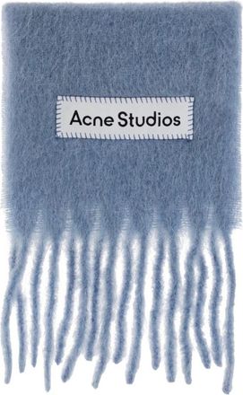 Acne Studios Skinny Mohair Sjaal - unisex - Wintersjaals - Blauw - ONE Size - Wol - Accessoires