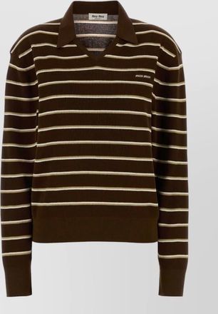 Miu Miu embroidered stretch cotton polo shirt