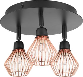 Beliani Aplique De Pared 3 Luces De Metal Negro Ajustable Industrial Volga M