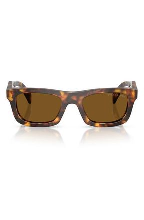 Prada 53mm Polarized Pillow Sunglasses in Honey Tortoise /Brown Polar at Nordstrom
