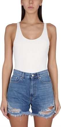 Stella McCartney Compact Knit Viscose Bodysuit - White