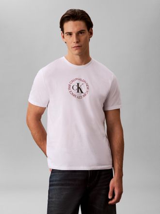 Calvin Klein Jeans T-Shirt CALVIN KLEIN JEANS, Herren, Gr. XXL, brilliant wei&szlig;, Web, Obermaterial: 100% Baumwolle, unifarben, regular fit normal, Rundhals, eingesetzt ab