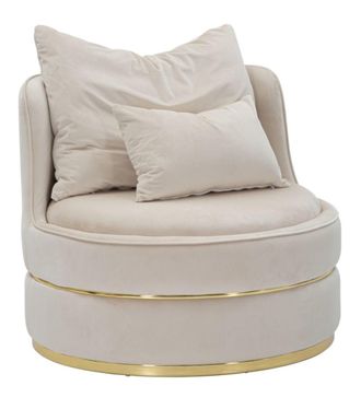 Mauro Ferretti Sill&oacute;n de tela beige con 2 cojines 84x72 cm &oslash;