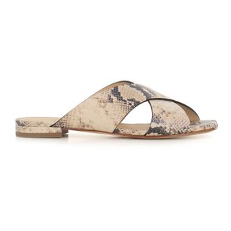 Sergio Levantesi Sliders, female, Multicolor, Size: 8 1/2 US Python-effect Leather Mule