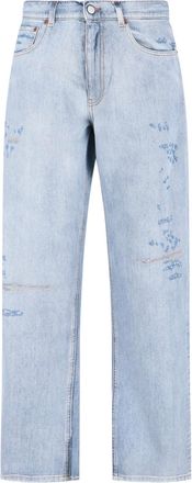Maison Margiela Light Blue Distressed Straight-Leg Jeans