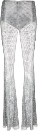 Giuseppe Di Morabito fishnet palazzo trousers - women - Polyamide - M/L - Silver