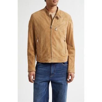 Dolce & Gabbana Suede Zip Jacket in Cammello Scuro at Nordstrom, Size 40 Us
