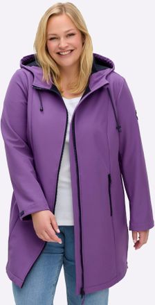 Sheego Softshelljacke SHEEGO, Damen, Gr. 40, lila, 94% Polyester, 6% Elasthan, Wattierung:100% Polyester, unifarben, Jacken Softshelljacke