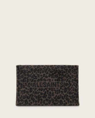 AllSaints Izzy Leopard Clutch