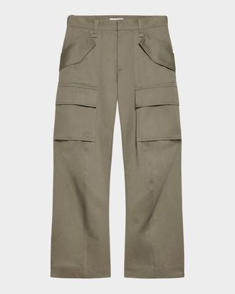 Helmut Lang Men & apos;s Chino Twill Wide Leg Cargo Pants