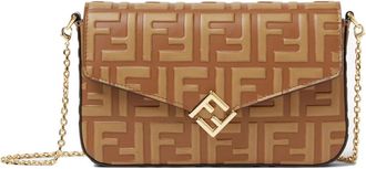 Fendi Cross Body Bags, female, Brown, Size: ONE SIZE FF Diamonds Wallet On Chain