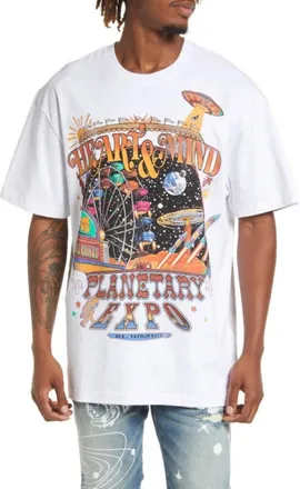 Billionaire Boys Club BB Expo T-Shirt Men White Cotton Graphic Oversized FROG434