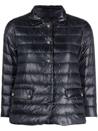 Herno crop-sleeve quilted jacket - Blue