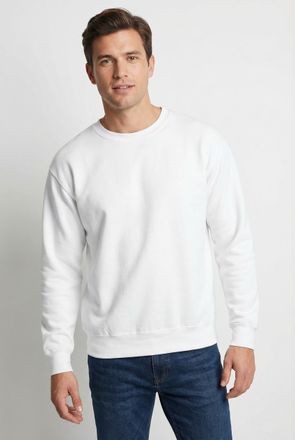 Fruit Of The Loom Sweatshirt FRUIT OF THE LOOM, Herren, Gr. 4XL (68/70), weiss (wei&szlig;), angeraute Sweatware, Obermaterial: 80% Baumwolle, 20% Polyester, schmal h&uuml;ftlang,