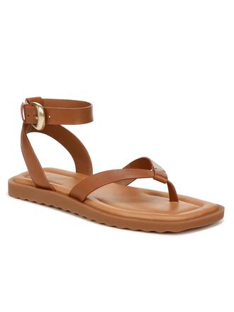 Vince Samuela J0073L1200 Thong Brown Leather Ankle Strap Sandal HAWK225