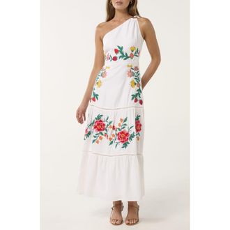 Ever New Ollie One Shoulder Floral Embroidery Dress in Livia Floral at Nordstrom Rack, Size 0