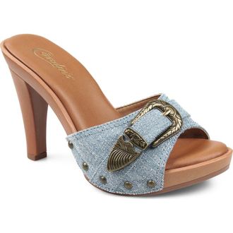 Candie's Federica Platform Slide Sandal in Blue at Nordstrom, Size 6