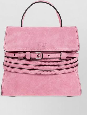 Moschino suede leather clutch bag