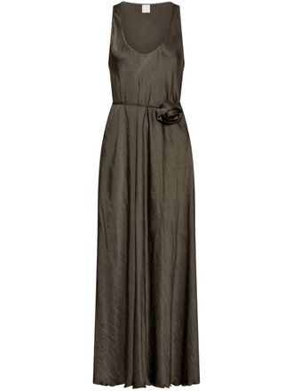 Marella Brown Mlmalcool Flowing Sleeveless Acetate Dress