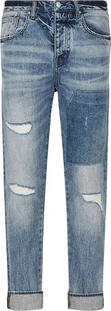 A|X Armani Exchange Heren Versleten Tapered Jeans (Indigo)