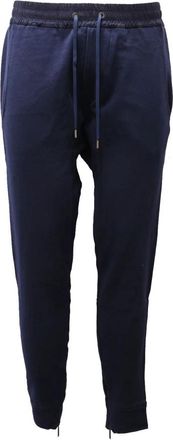 Paolo Pecora Laag kruis katoenen sweatpants - Heren - Sweatpants - Blauw - L - Katoen - Broeken