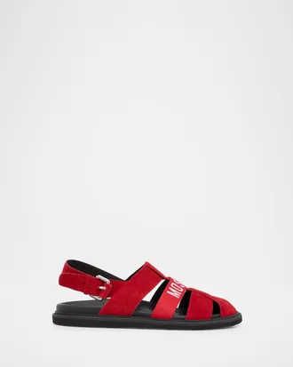 Moschino Men & apos;s M Suede Fisherman Sandals
