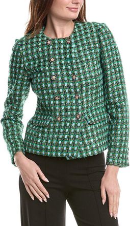 Elie Tahari Tweed Double Breasted Blazer
