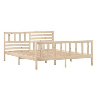 Berkfield Home Beautiful Bed Frame Solid Wood 120x200 cm in Natural | Size: Small Double