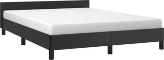 vidaXL Vidaxl - Estructura De Cama Con Cabecero Sin Colch&oacute;n Negro 140x200 Cm