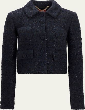 Altuzarra Astley Crop Metallic Wool Jacket