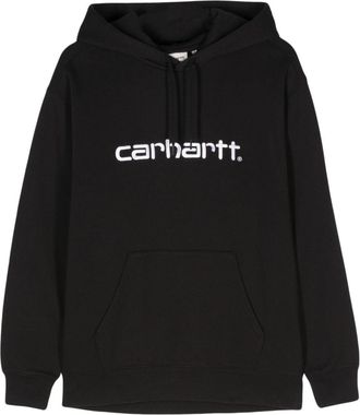 Carhartt Work in Progress embroidered-logo hoodie - women - Cotton/Polyester - L - Black