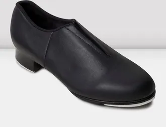 Bloch Ladies Tap Flex Slip On Leather Tap Shoes, Black Leather