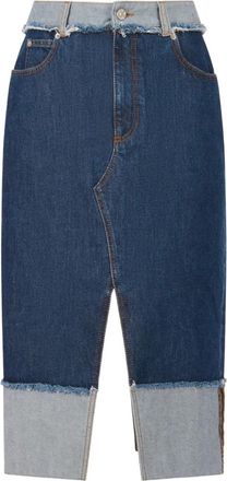 Marni Gerafelde denim midi-rok - Blauw