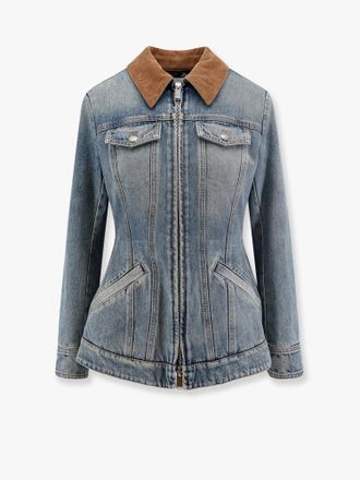 Alexander McQueen Giubbino in denim con volant - ALEXANDER MCQUEEN - gender_Woman