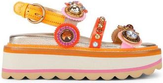 Kurt Geiger Octavia Slingback Platform Sandal in Orange Multi at Nordstrom, Size 8.5Us