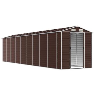 Berkfield Home Garden Shed Brown 191x810x198 cm Galvanised Steel | Size: 191 x 810 x 198 cm