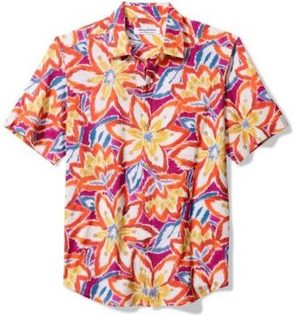 Tommy Bahama Bahama Coast Flora Fusion IslandZone Short Sleeve Button-Up Shirt in Gem Berry at Nordstrom, Size Large