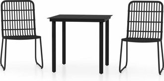 vidaXL Vidaxl - 3 Piece Garden Dining Set Black
