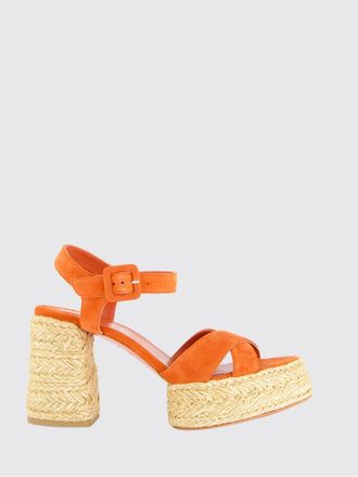Christian Louboutin Sandali Calakala in pelle scamosciata con plateau in iuta