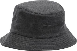 Jacquemus Grey Logo Bucket Hat