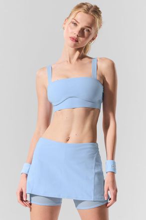 Alo Alosoft Serve It Up Bra in Seashell Blue, Size: Small