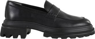 Hogan Refined Black Leather Moccasin With Soft Insole And Eva Sole