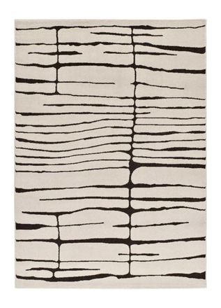 Atticgo Alfombra moderna blanco/negro 80x150 cm